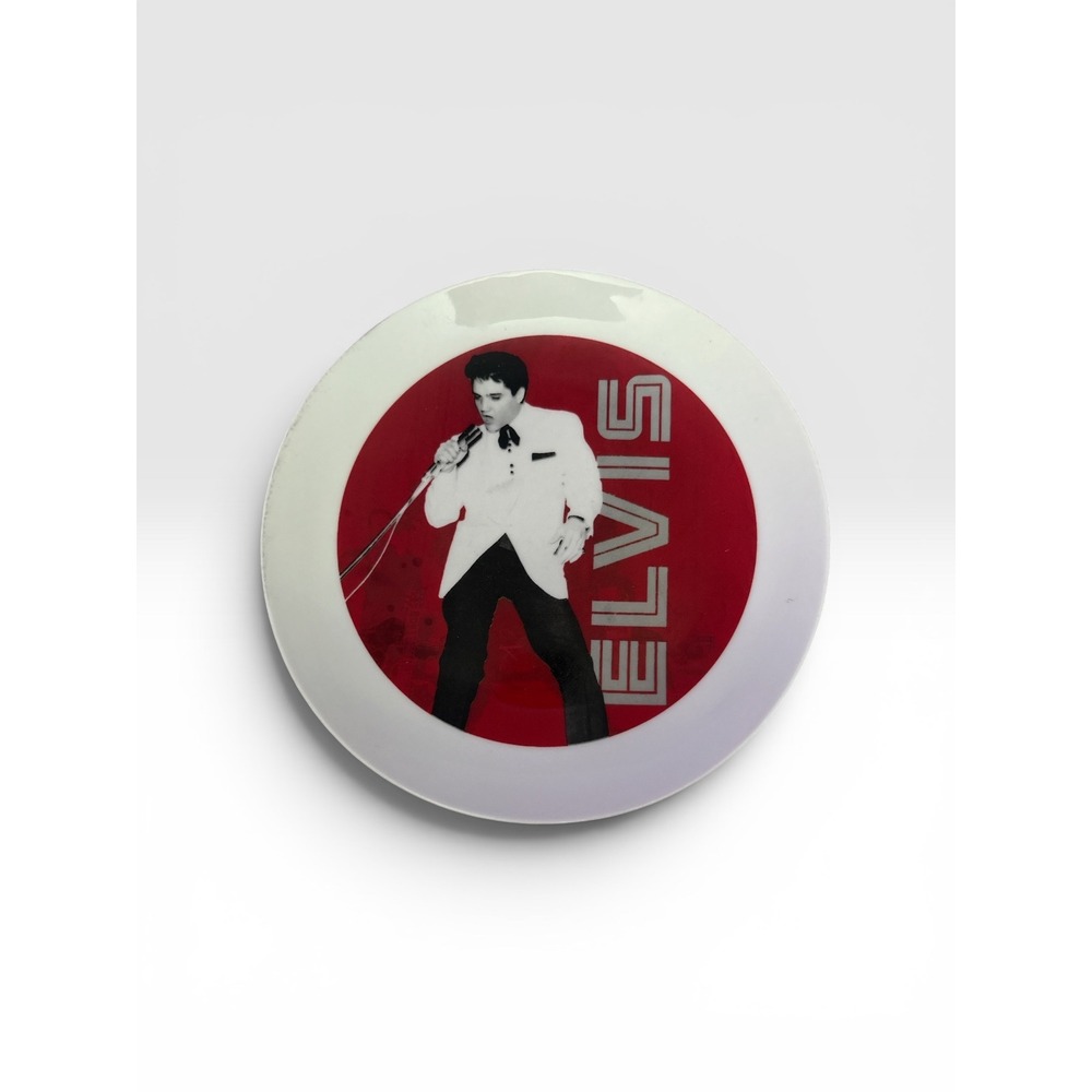 Elvis Presley Megatoys Ceramic Collector Plate Red White 8 Inch Music Decor